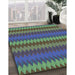 Machine Washable Transitional Medium Sea Green Rug in a Family Room, wshpat502lblu