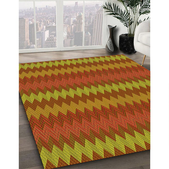 Machine Washable Transitional Caramel Brown Rug in a Family Room, wshpat502yw