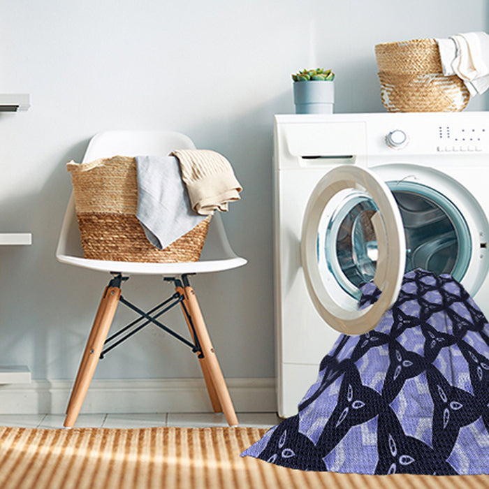 Machine Washable Transitional Night Blue Rug in a Washing Machine, wshpat503blu