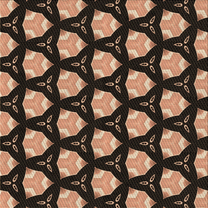 Round Patterned Brown Sand Brown Rug, pat503brn