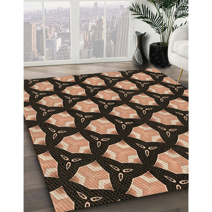 Machine Washable Transitional Brown Sand Brown Rug in a Family Room, wshpat503brn