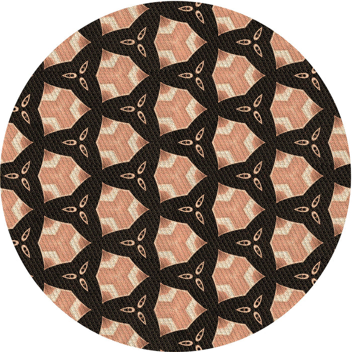 Square Patterned Brown Sand Brown Rug, pat503brn