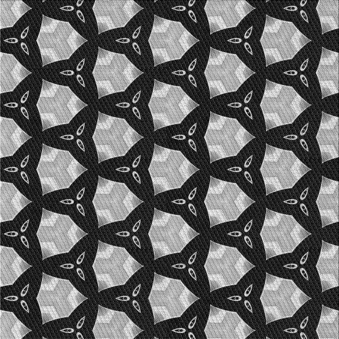 Round Patterned Midnight Gray Rug, pat503gry