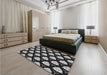 Patterned Midnight Gray Rug in a Bedroom, pat503gry