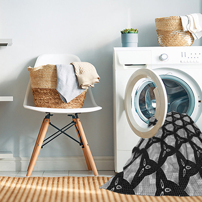 Machine Washable Transitional Midnight Gray Rug in a Washing Machine, wshpat503gry