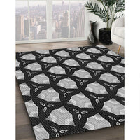 Patterned Midnight Gray Rug, pat503gry