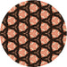 Square Patterned Orange Rug, pat503org