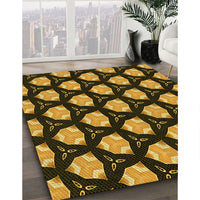 Patterned Black Brown Rug, pat503yw