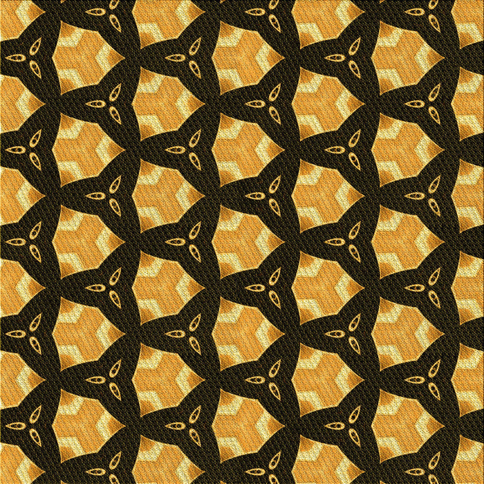 Round Patterned Black Brown Rug, pat503yw