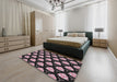 Patterned Mid Gray Novelty Rug in a Bedroom, pat503