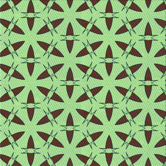 Round Patterned Fern Green Rug, pat504lblu