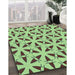 Machine Washable Transitional Fern Green Rug in a Family Room, wshpat504lblu