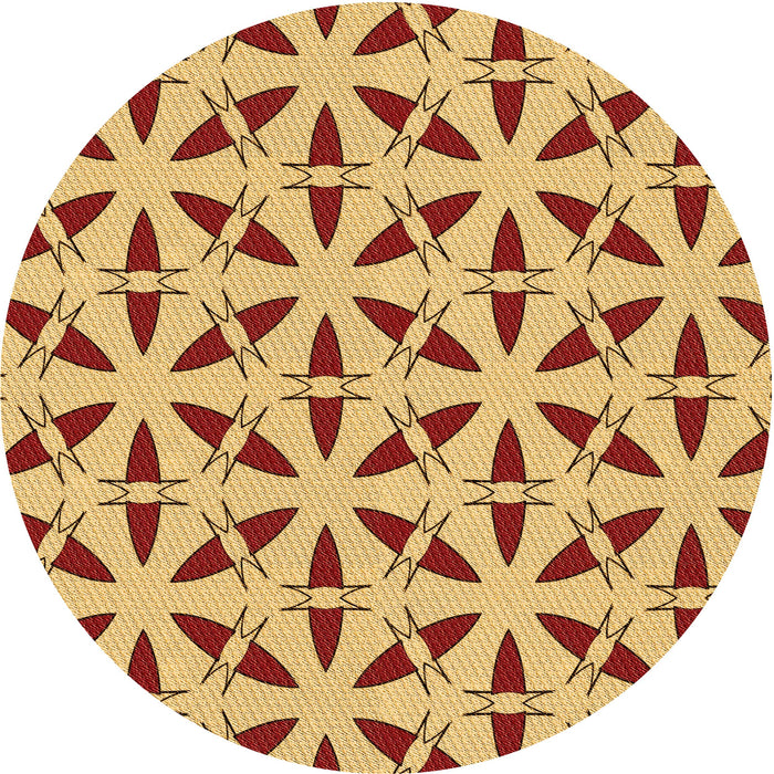 Square Patterned Mahogany Brown Rug, pat504org