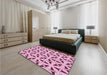 Patterned Pastel Purple Pink Rug in a Bedroom, pat504pur