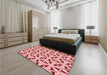 Patterned Red Rug in a Bedroom, pat504rd