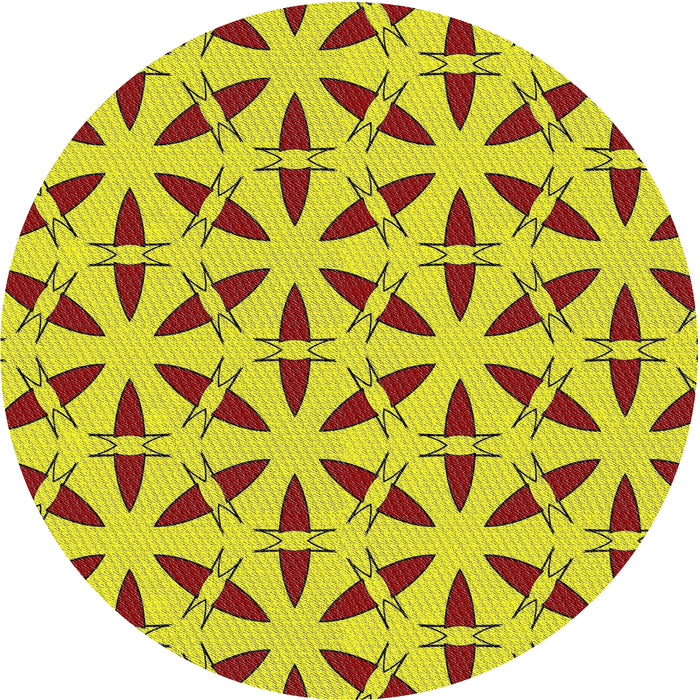 Square Machine Washable Transitional Yellow Rug, wshpat504