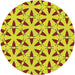 Sideview of Patterned Yellow Novelty Rug, pat504