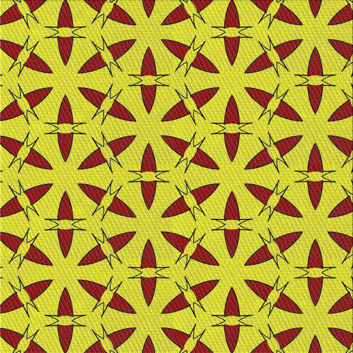 Square Patterned Yellow Novelty Rug, pat504