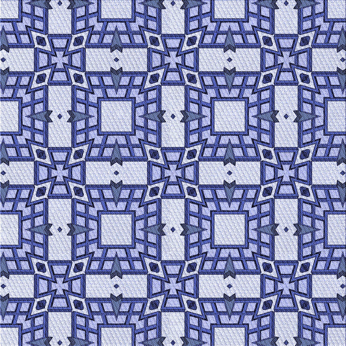 Round Patterned Sapphire Blue Rug, pat505blu