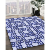 Patterned Sapphire Blue Rug, pat505blu