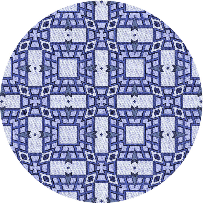 Square Patterned Sapphire Blue Rug, pat505blu