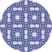 Square Patterned Sapphire Blue Rug, pat505blu