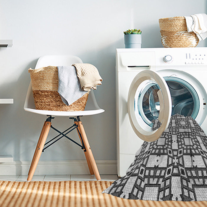 Machine Washable Transitional Gray Rug in a Washing Machine, wshpat505gry