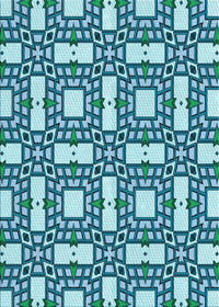 Machine Washable Transitional Teal Green Rug, wshpat505lblu