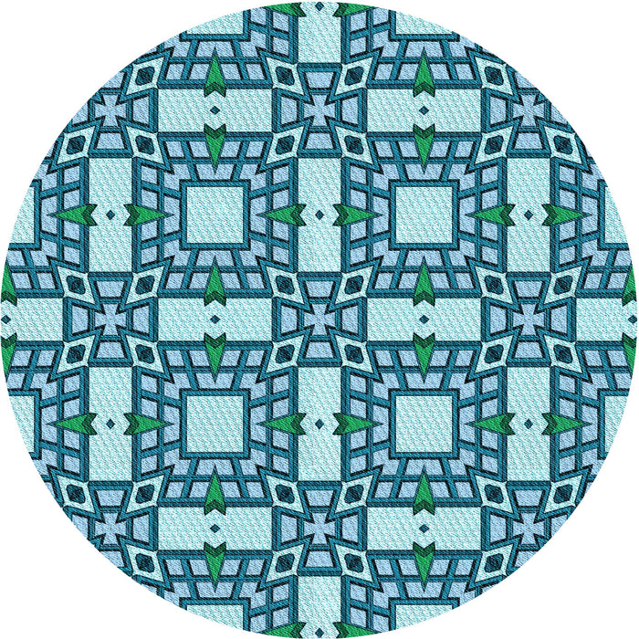 Square Machine Washable Transitional Teal Green Rug in a Living Room, wshpat505lblu