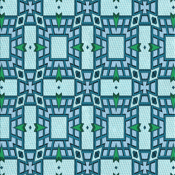 Patterned Teal Green Rug, pat505lblu