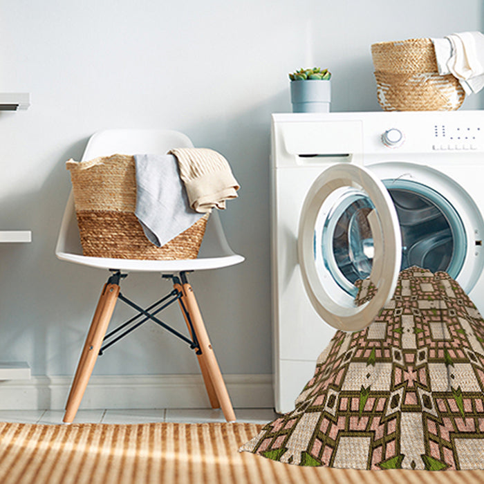 Machine Washable Transitional Dark Bronze Brown Rug in a Washing Machine, wshpat505org