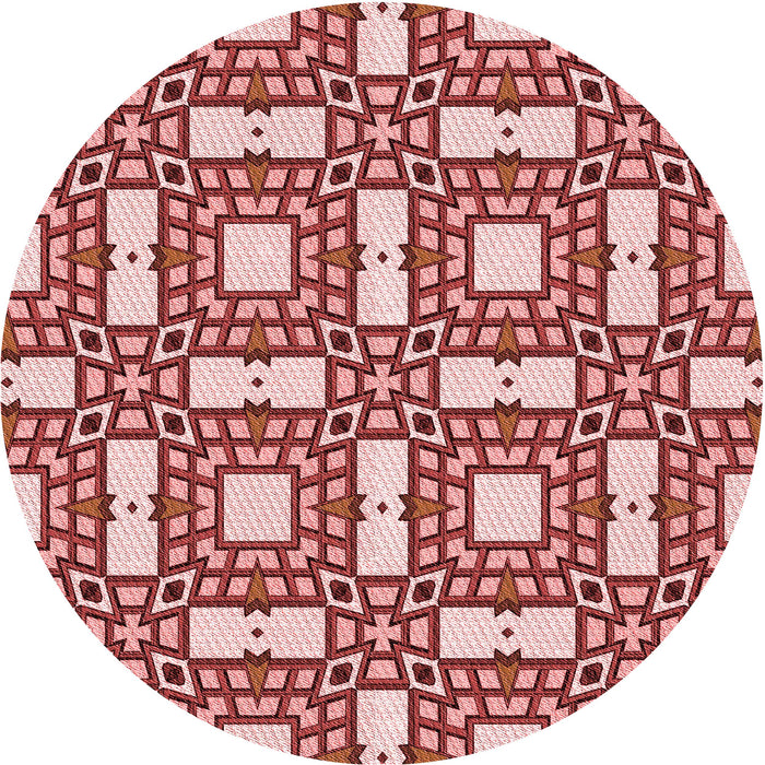 Square Machine Washable Transitional Pastel Pink Rug in a Living Room, wshpat505rd