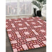 Patterned Pastel Pink Rug in Family Room, pat505rd