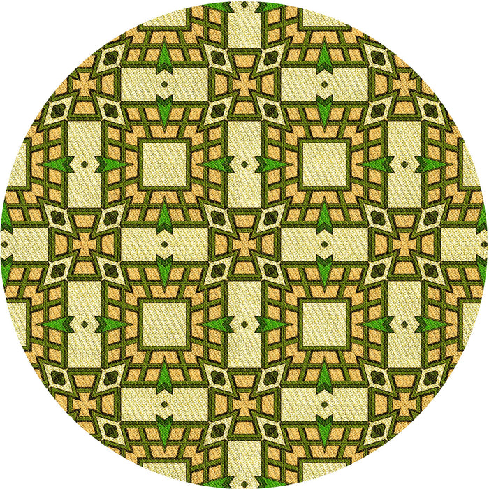 Square Patterned Bold Yellow Rug, pat505yw