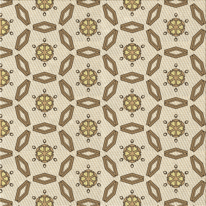 Round Patterned Golden Blonde Gold Rug, pat506brn