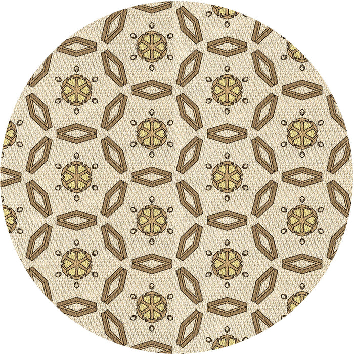 Square Patterned Golden Blonde Gold Rug, pat506brn