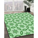 Machine Washable Transitional Light Green Rug in a Family Room, wshpat506grn