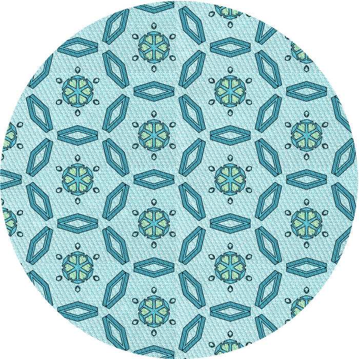 Square Patterned Blue Rug, pat506lblu