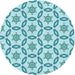 Square Patterned Blue Rug, pat506lblu