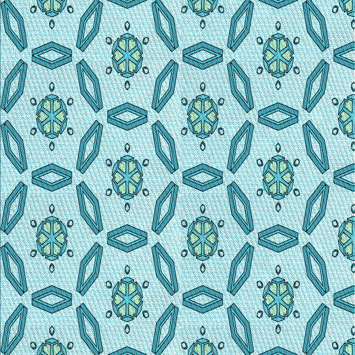 Machine Washable Transitional Blue Rug, wshpat506lblu
