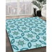 Machine Washable Transitional Blue Rug in a Family Room, wshpat506lblu