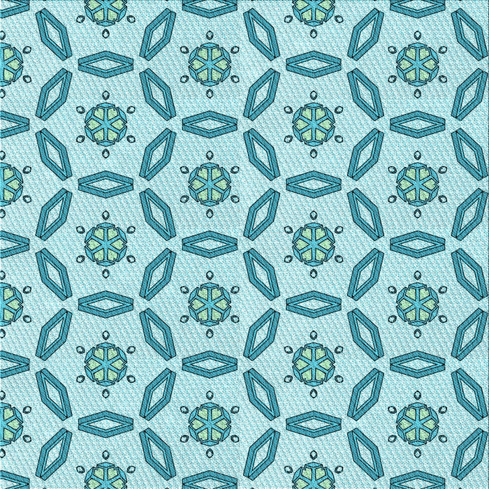 Round Patterned Blue Rug, pat506lblu