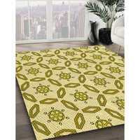 Patterned Dark Golden Brown Rug, pat506yw