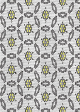 Patterned Silver Gray Novelty Rug, pat506