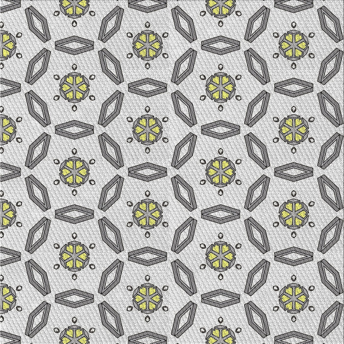 Square Patterned Silver Gray Novelty Rug, pat506