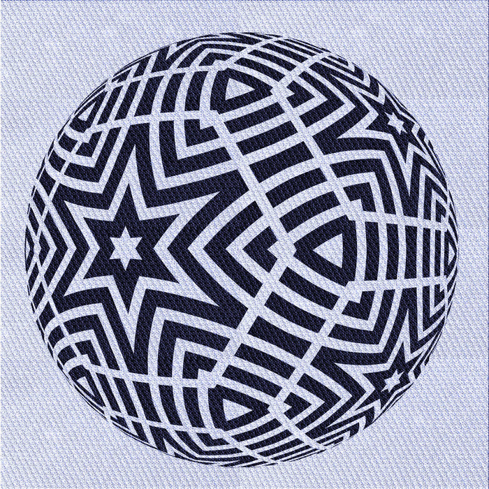 Round Patterned Blue Rug, pat507blu