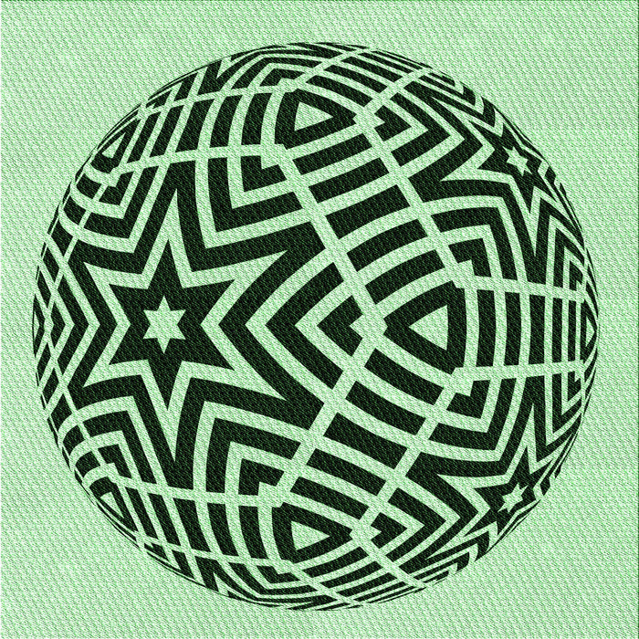 Round Patterned Medium Forest Green Rug, pat507grn