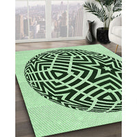 Patterned Medium Forest Green Rug, pat507grn