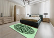 Patterned Medium Forest Green Rug in a Bedroom, pat507grn