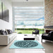 Square Patterned Blue Rug in a Living Room, pat507lblu